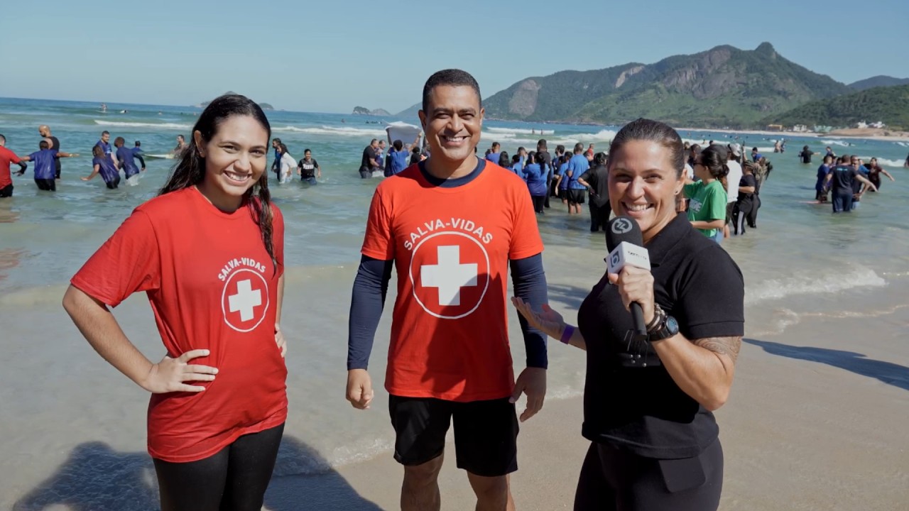 Batismo dos 1000 na Praia do Recreio | Bem  Mais no Ar #bemmaistv